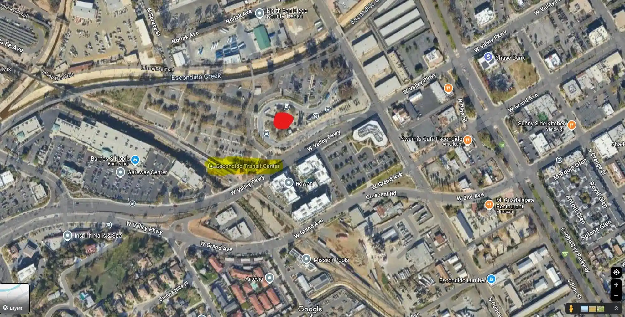 Escondido transit center pickup map